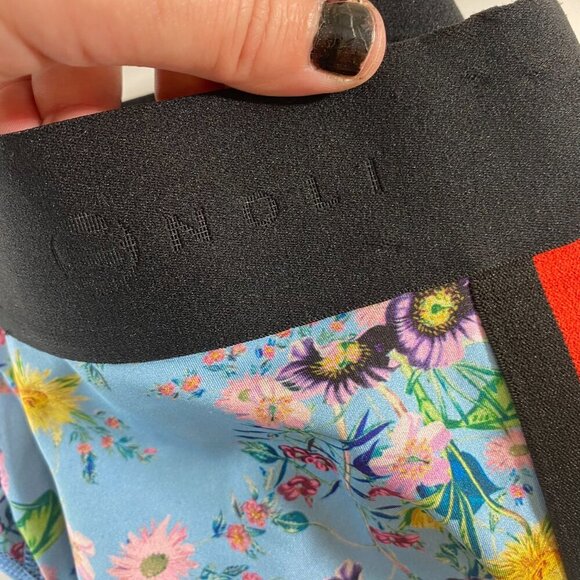 NOLI Floral Flower Print Leggings Women Size Small Blue Pink Skinny Slim Stretch - Picture 9 of 9